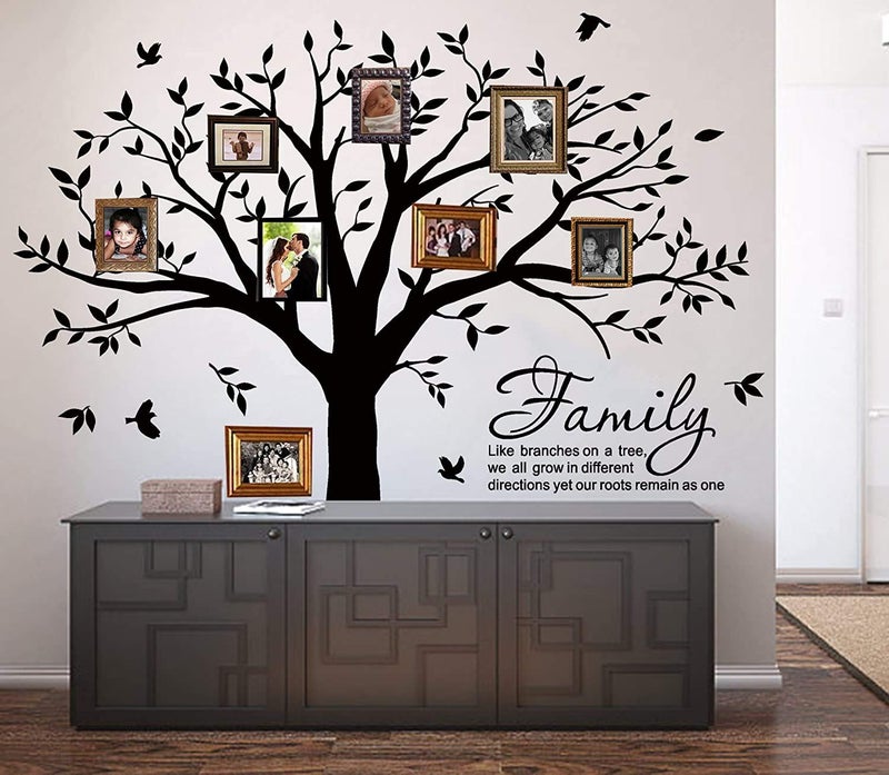 LUCKKYY Grant Family Tree Wall Decal with Family Like Branches on a Tree Wall Decal Sticker Quote Living Room Decor(83" Wide x 83" high) (Black) - Image 3
